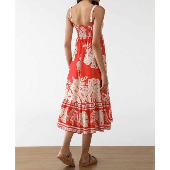 NWT | FARM Rio Tropical Foliage Print Midi | Sz L - Picture 2 of 6